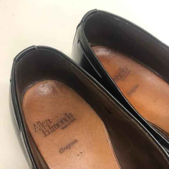 EXCELLENT Allen Edmonds Grayson Tassel Loafer Black Calfskin Size 13 Narrow - Picture 8 of 12